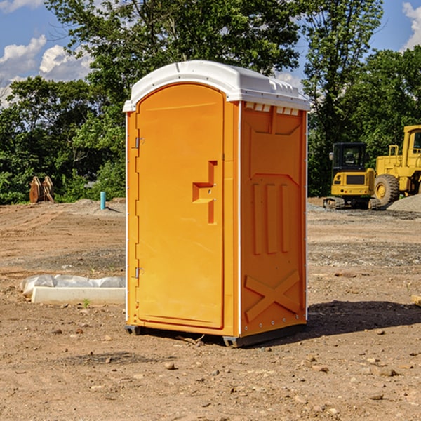 how often are the portable restrooms cleaned and serviced during a rental period in Maine New York